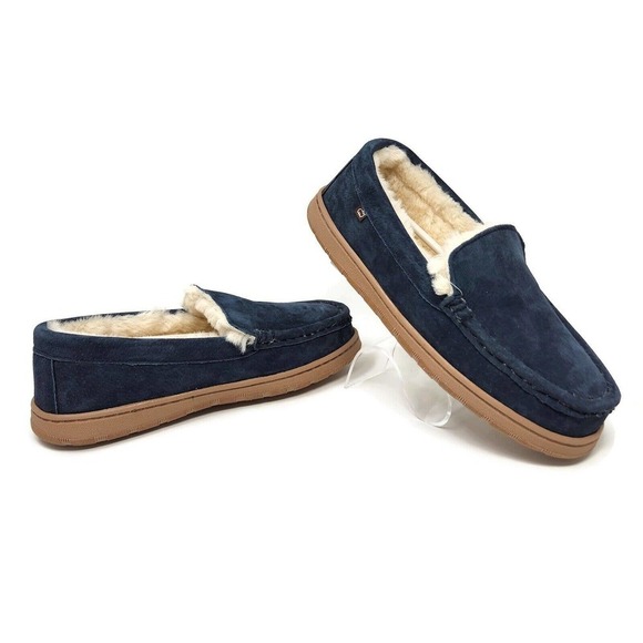 Lamo Harrison Moc Men\'s Moccasin Slipper Luxury suede - Navy, 8 New main image 9